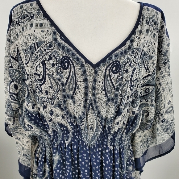 Speed Control NY navy blue and white long flowing dress 1X - Picture 8 of 16